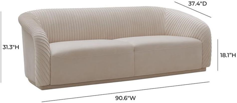 Yara Pleated Velvet Sofa