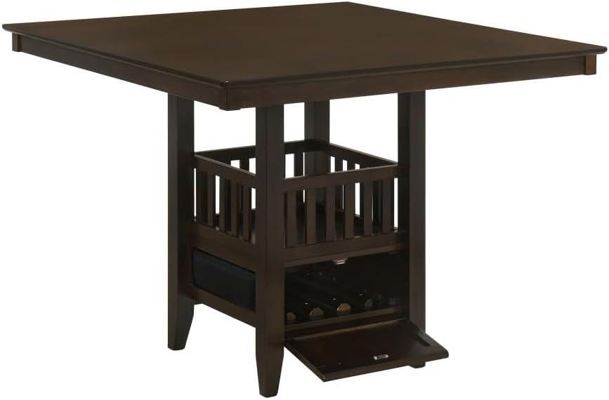 Jaden Square Counter Height Table with Storage Espresso