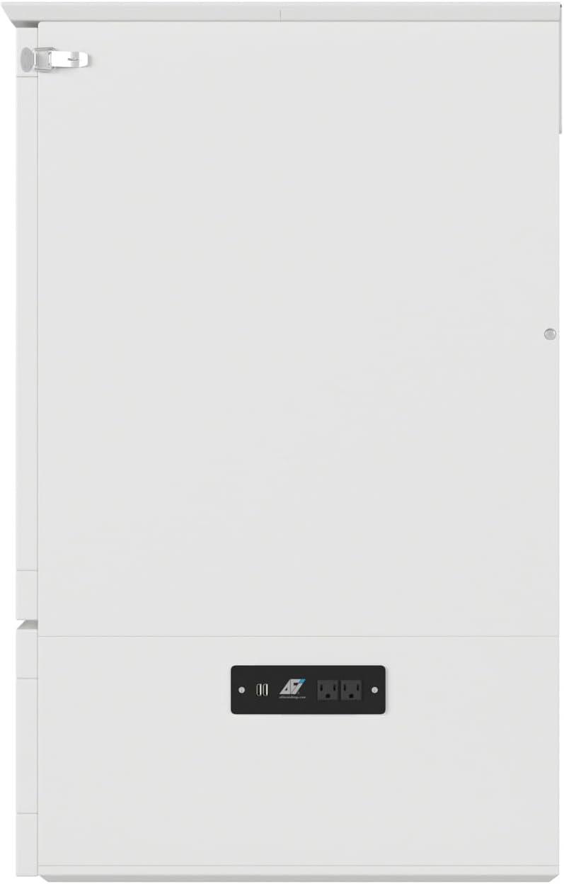 AFI Hamilton Full Solid Wood Murphy Bed Chest with Built-In Charger in White