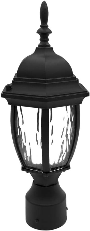 Maxxima LED Outdoor Post Light Pole Lantern with Water Glass, 900 Lumens, 3000K Warm White