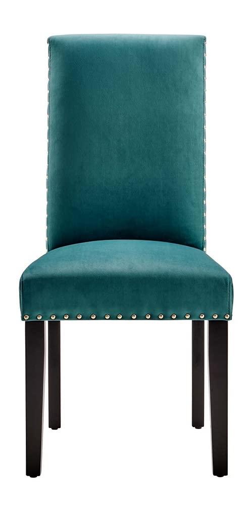 Modway Silver Orchid Lind Velvet Nailhead Trim Dining Side Chairs