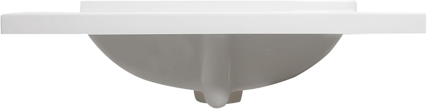 25 Inch Camilla Modern Vanity Top Single Sink with Backsplash, Solid White