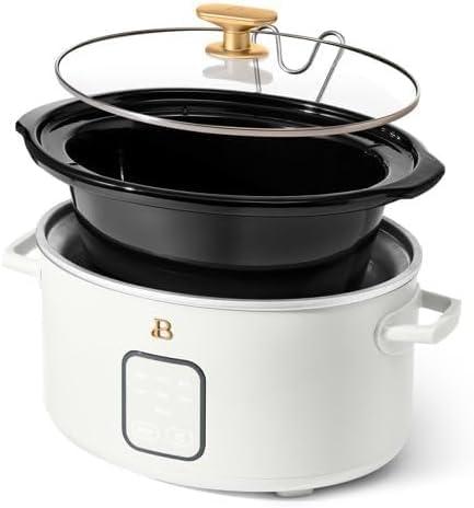 Beautiful 4Qt Slow Cooker with Touch-Activated Display, White Icing by Drew Barrymore