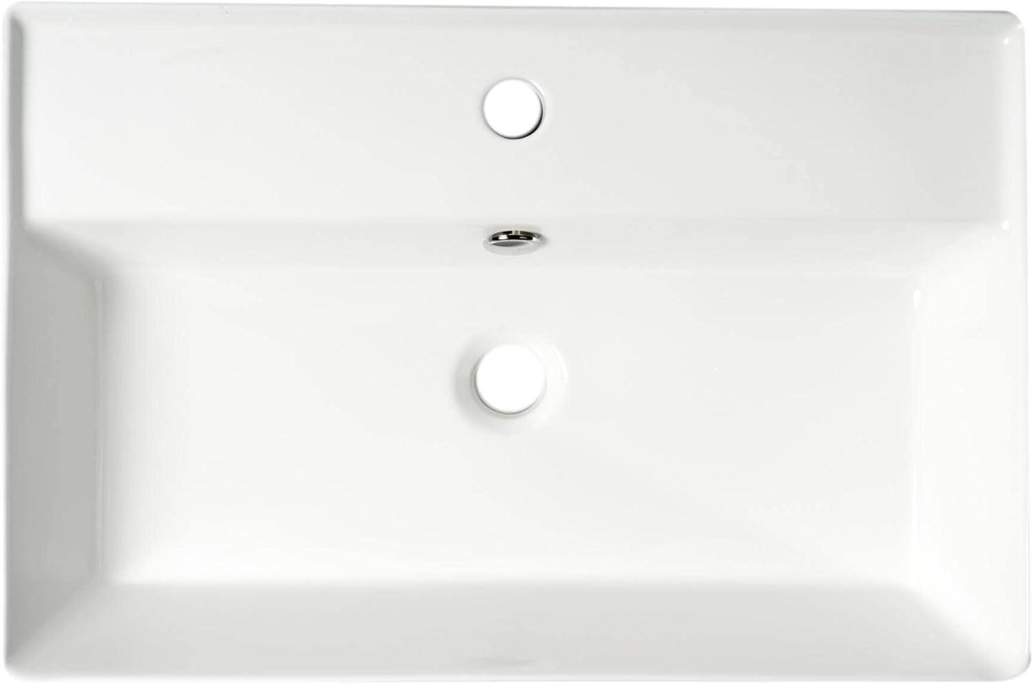 Alfi Brand 15.75'' Porcelain Rectangular Bathroom Sink with Overflow