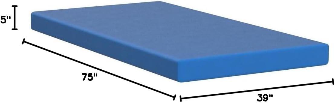 Blue 5-Inch Memory Foam Mattress for Twin Beds