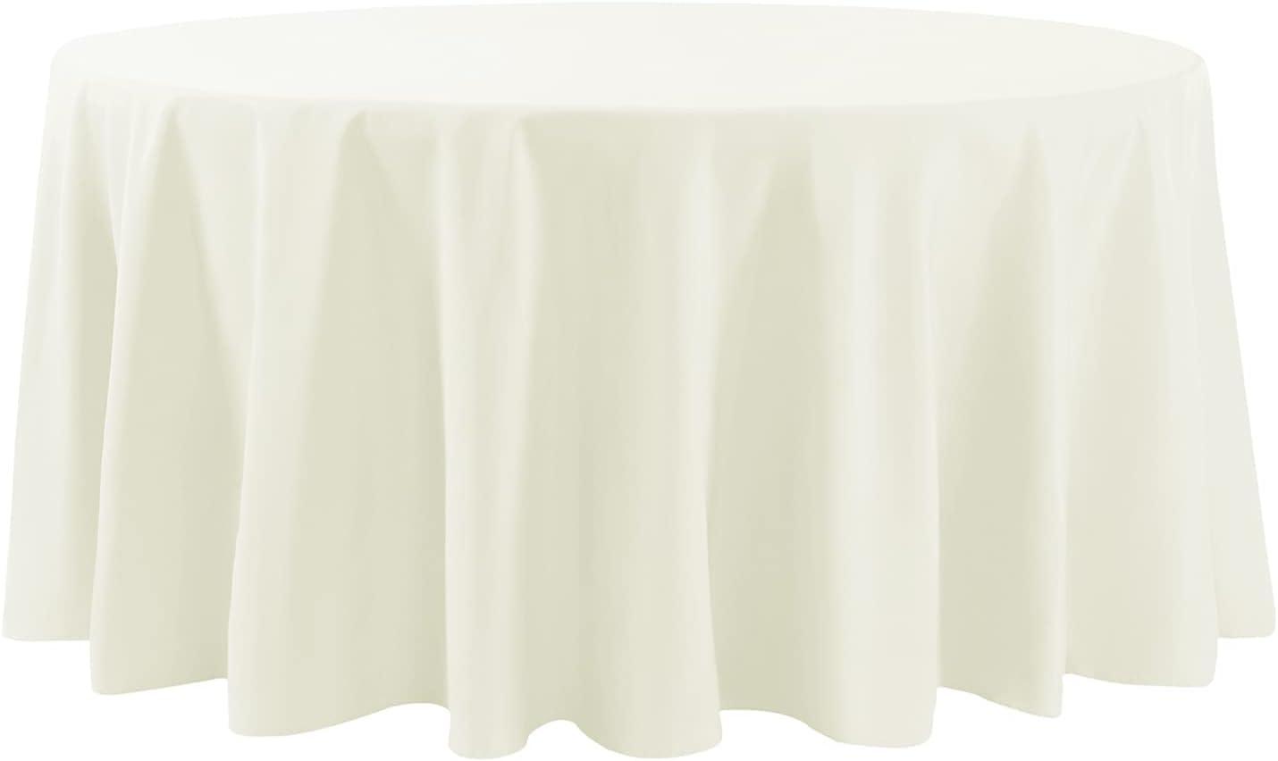 Craft & Party Polyester Tablecloth 120" Round (Ivory)