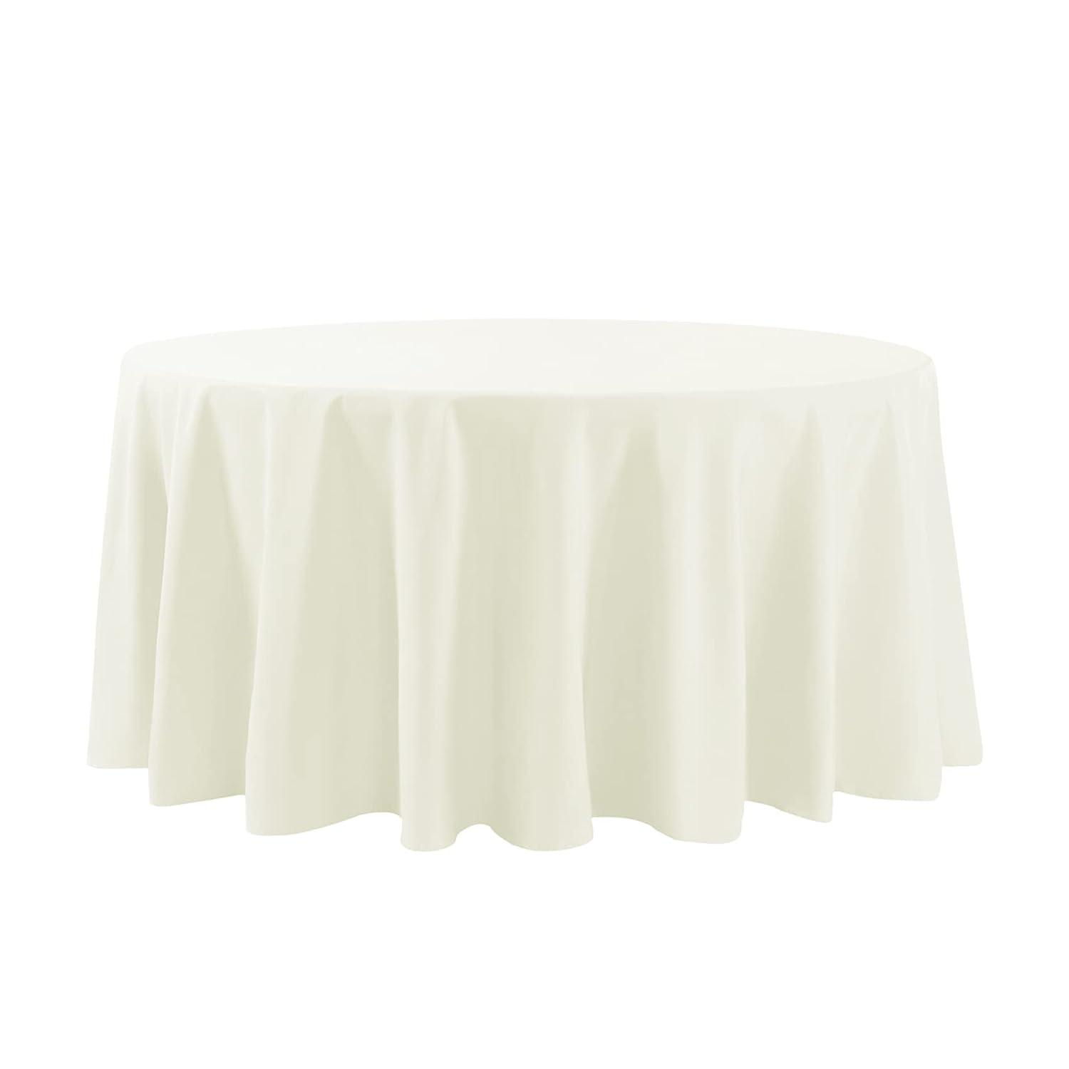 Craft & Party Polyester Tablecloth 120" Round (Ivory)