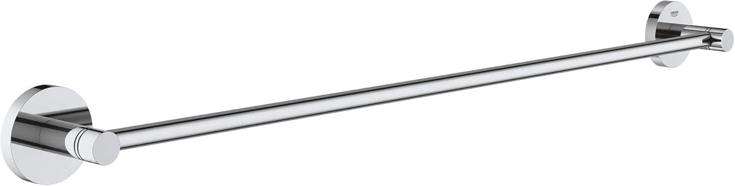 GROHE Essentials Towel Bar with Secure Mounting Assembly, Starlight Chrome
