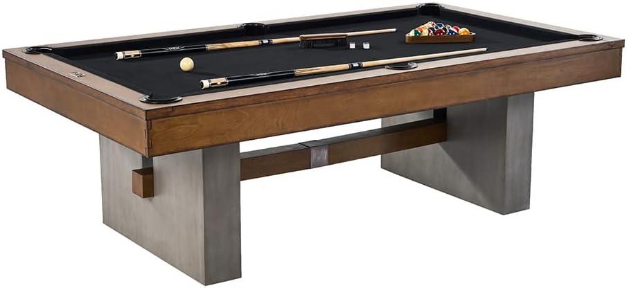 Barrington Billiards 8' Urban Slate-Tech Drop Pocket Table with Cover, Pool Ball and Cue Stick Set