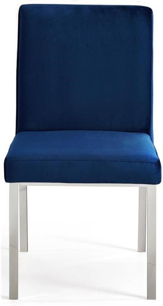 Opal Navy Velvet Upholstered Dining Chair with Metal Base