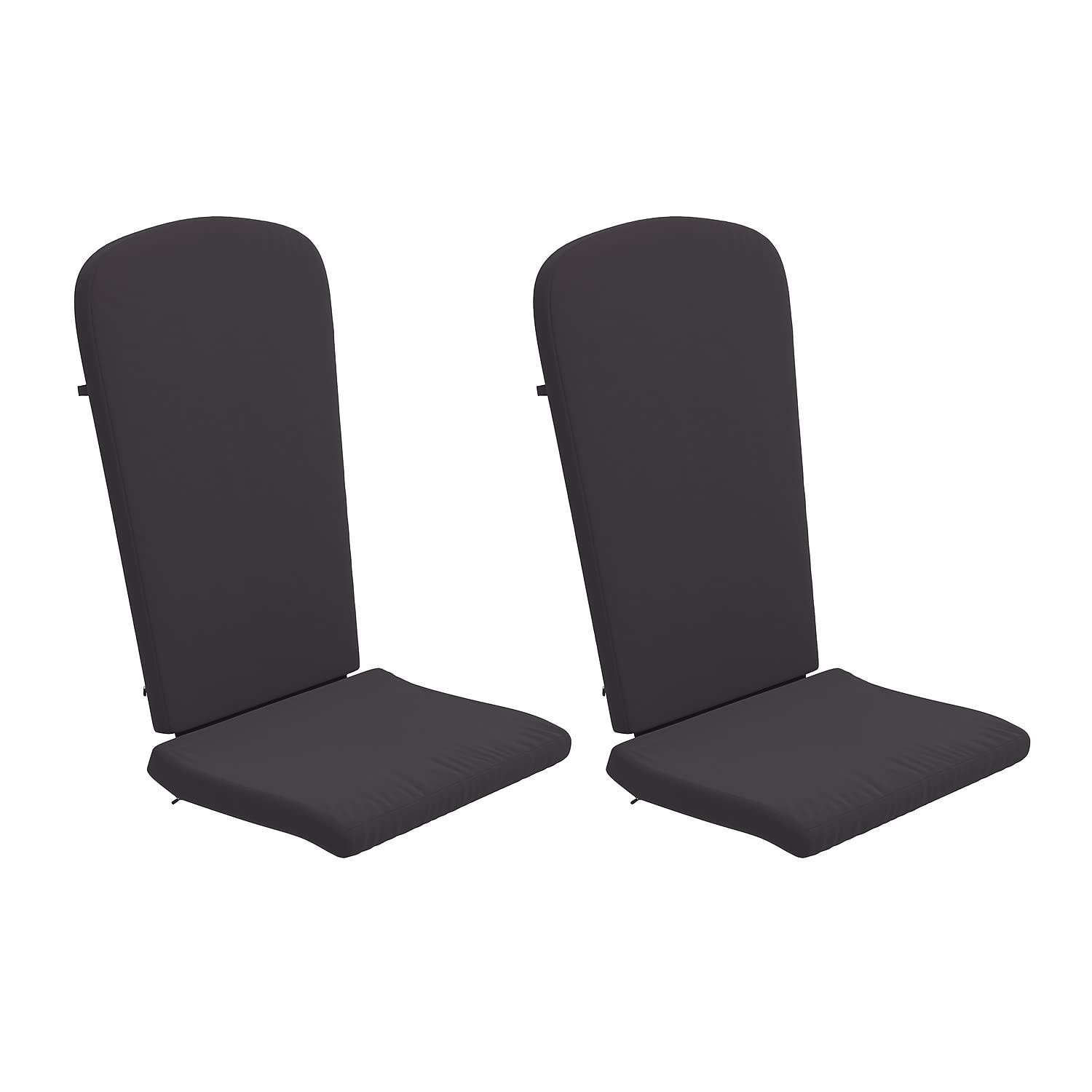 Flash Furniture Charlestown Set of 2 All Weather Indoor/Outdoor High Back Adirondack Chair Cushions, Patio Furniture Replacement Cushions - Gray