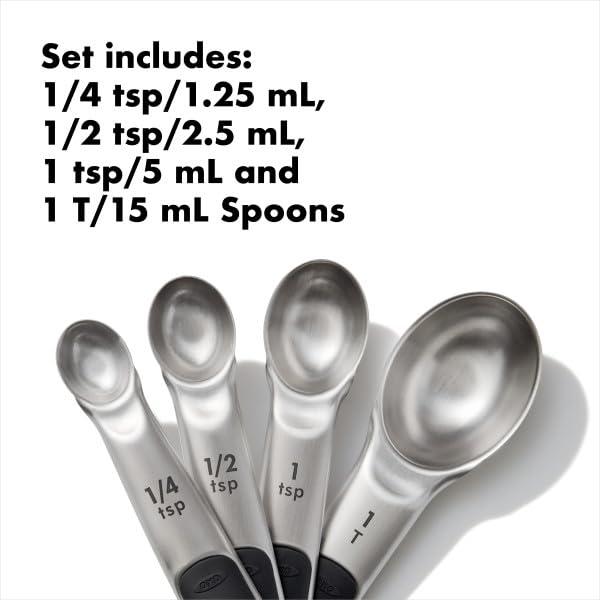 OXO Good Grips Stainless Steel Measuring Spoons with Magnetic Snaps