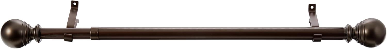 Decopolitan 1" Diameter Ball Telescoping Drapery Rod Set 18-36" Bronze