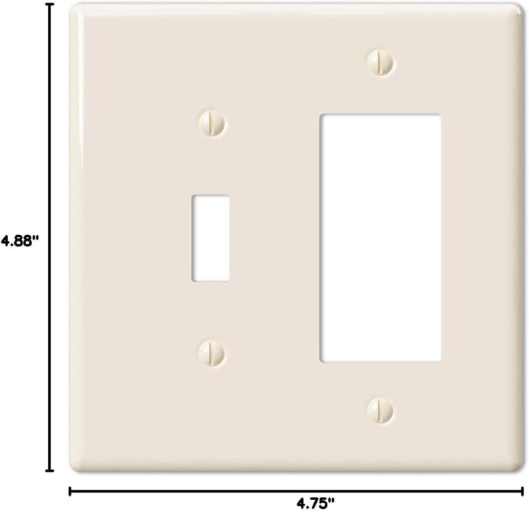 Biscuit Ceramic Single Toggle and Rocker Wallplate