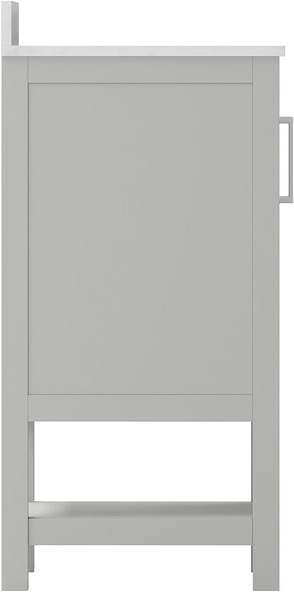 Flash Furniture 24 Inch Bathroom Vanity with Undermount Sink and Open Storage Shelf in Gray