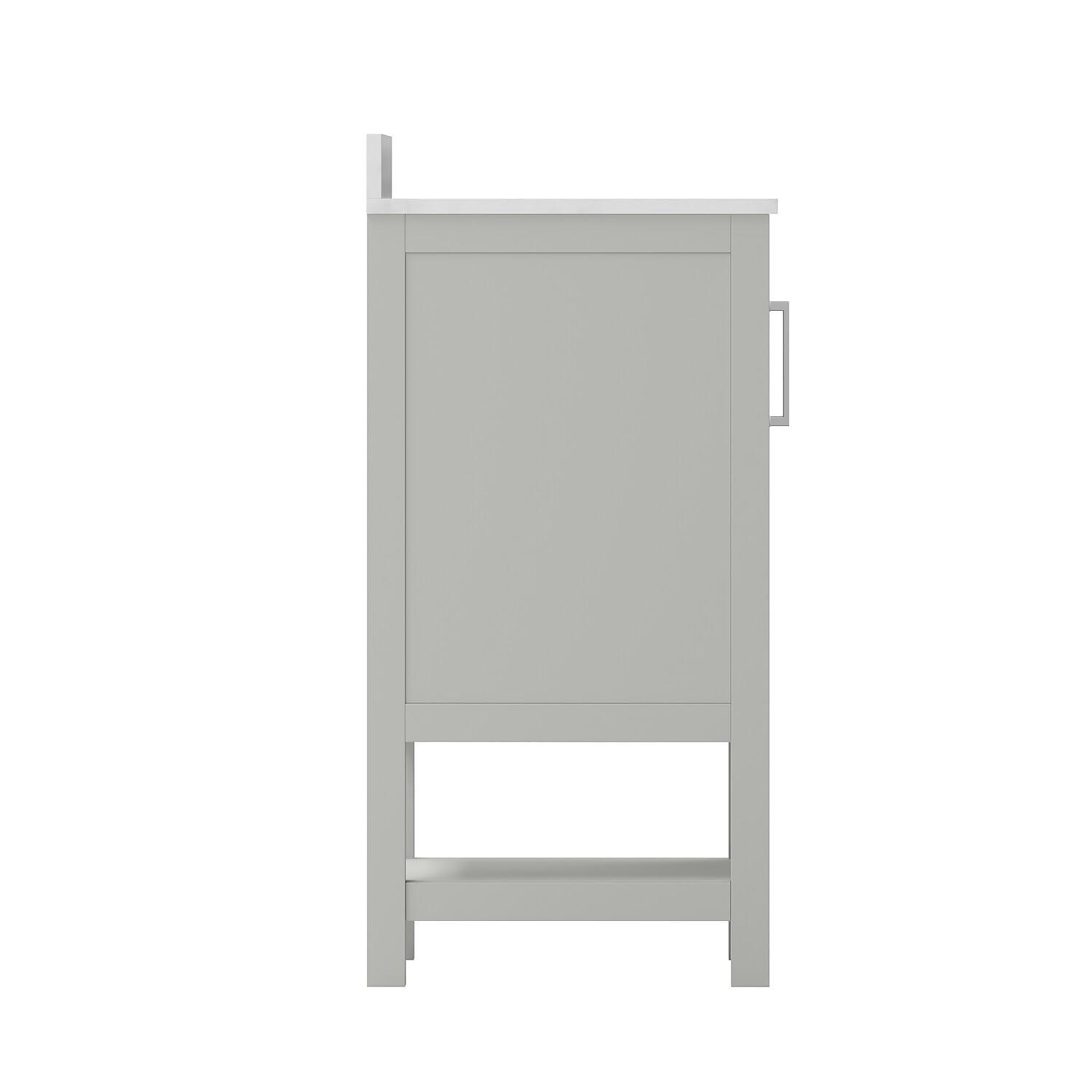 Flash Furniture 24 Inch Bathroom Vanity with Undermount Sink and Open Storage Shelf in Gray