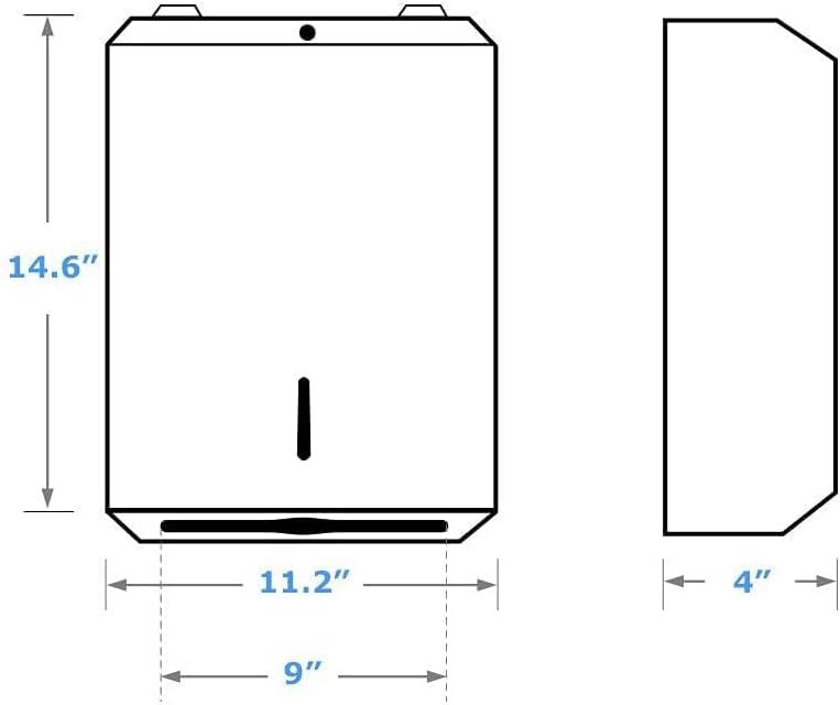 Gorlary Paper Towel Dispenser Wall Mount Commercial c-fold/Multi-fold/Tri-fold, Touchless Hand Towel Dispenser with Lock