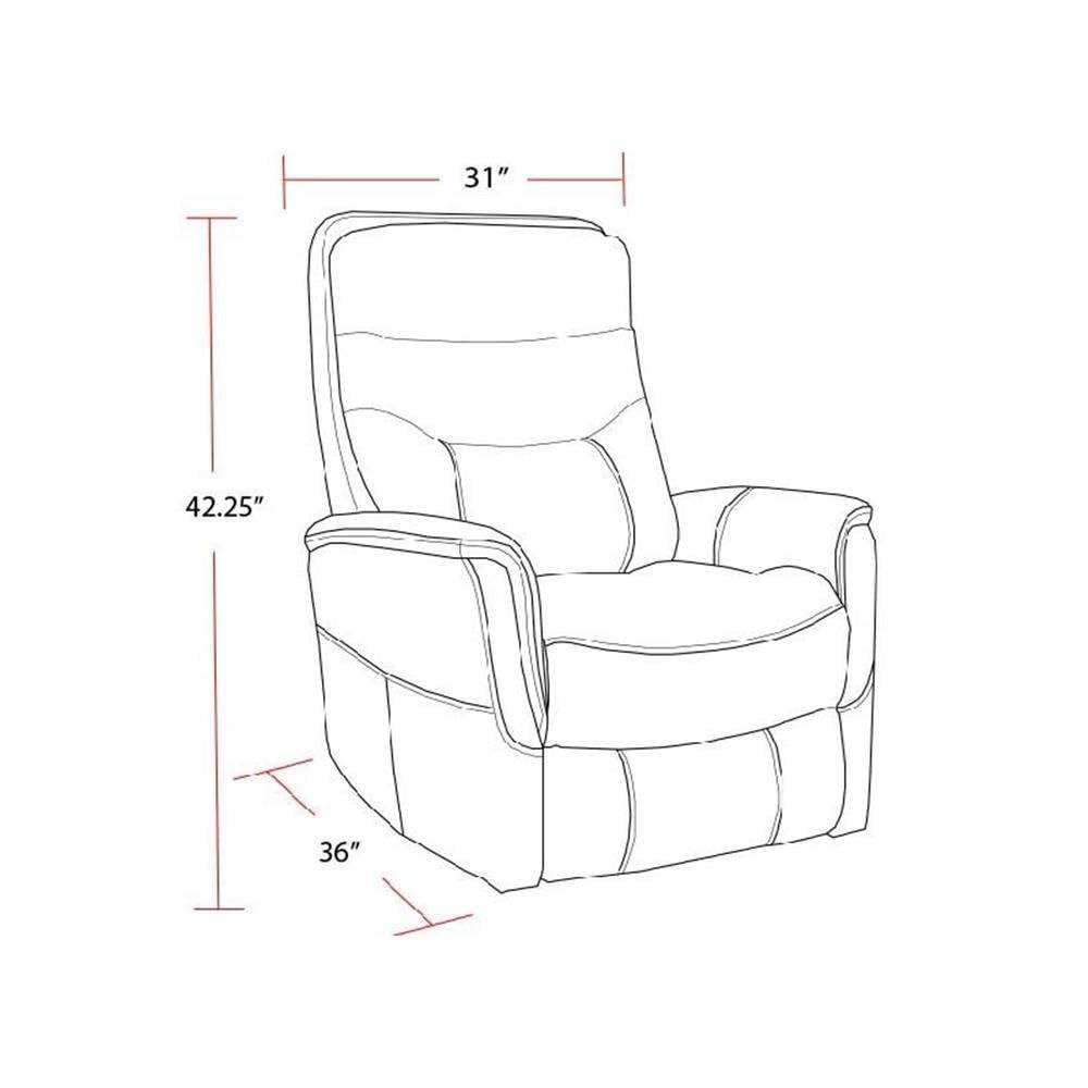 Traditional Brown Leather Swivel Recliner with Wood Accents