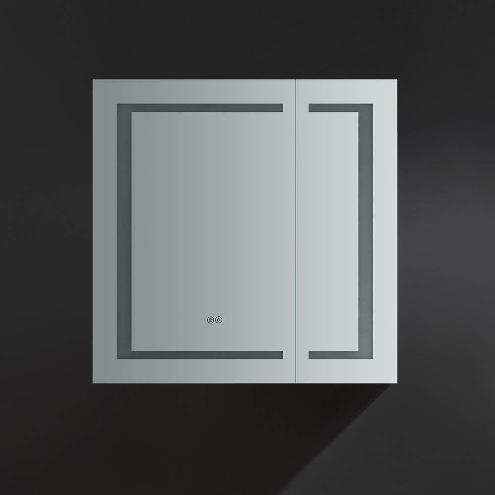Fresca Spazio 30x30" LED Lighting Aluminum Bathroom Medicine Cabinet in Mirrored