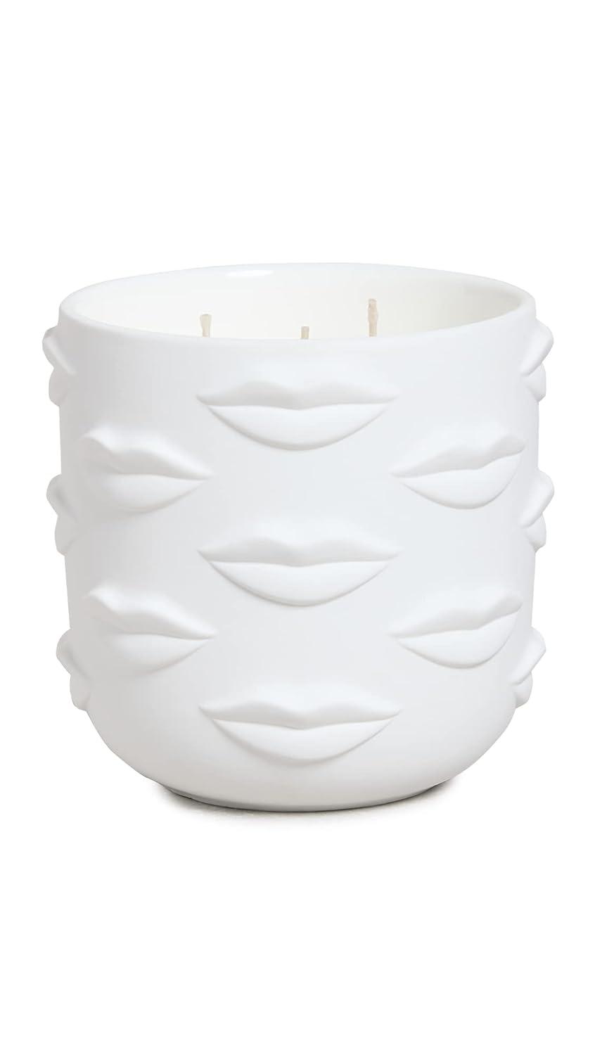 Jonathan Adler Muse Bergamot, Mandarin, Marine, Pepper, Violet, Rose, Cedarwood, Amber, Sandalwood, And Suede. Scented Designer Candle with Porcelain Holder