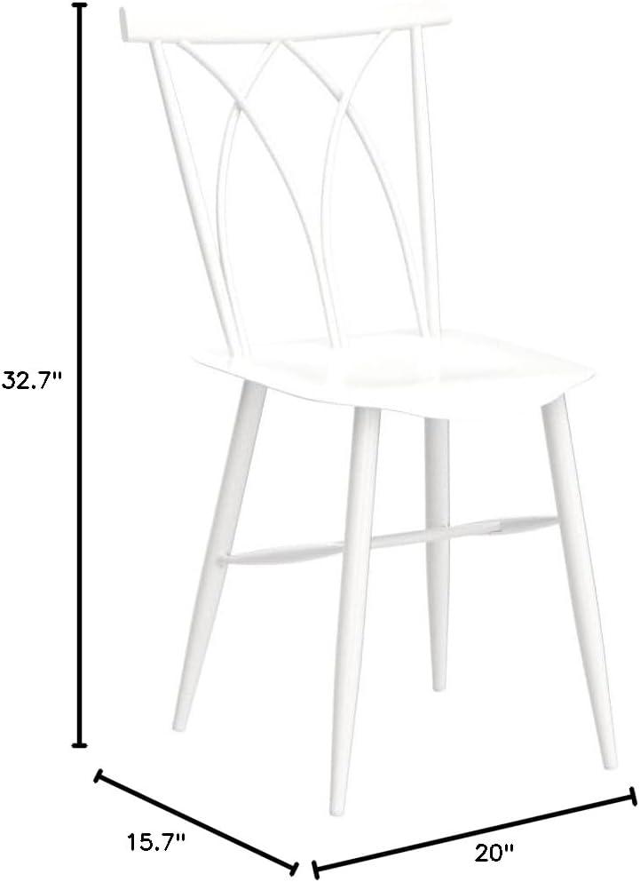 Lifestyle Solutions Ashton 2 pack Dining Chairs in White Metal