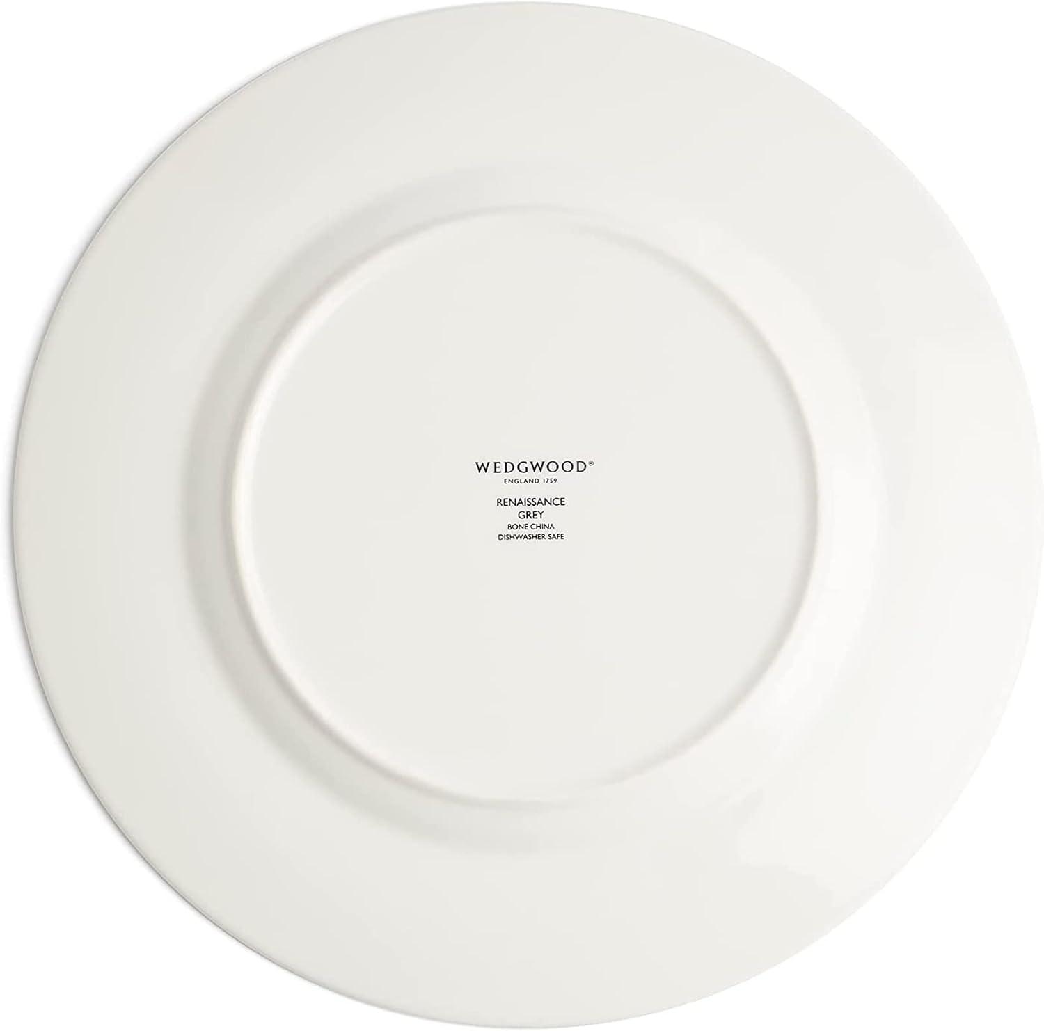 Gold-Trimmed White Porcelain Dinner Plate