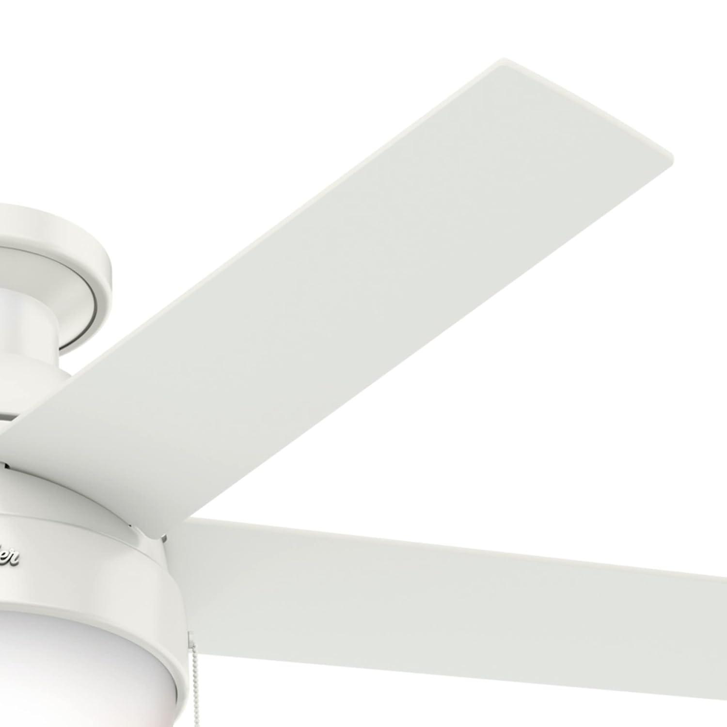 46" Anslee 5 - Blade LED Flush Mount Ceiling Fan with Pull Chain and Light Kit Included