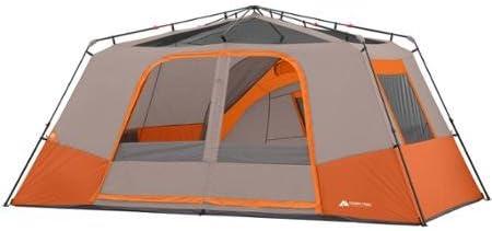 Ozark Trail 11-Person Instant Cabin Tent with Private Room – 3-Room Family Camping Tent with Awning