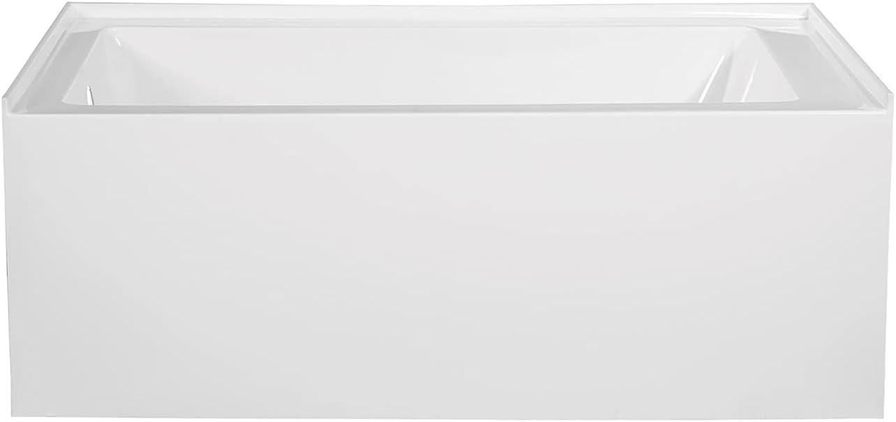 Aqua Eden 60" Acrylic Alcove Bathtub with Left Hand Drain Hole, White