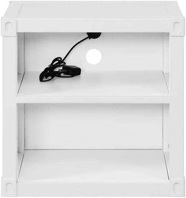 20" Cargo Nightstands White - Acme Furniture: Metal, Open Shelf, Kids' Room, No Assembly Required