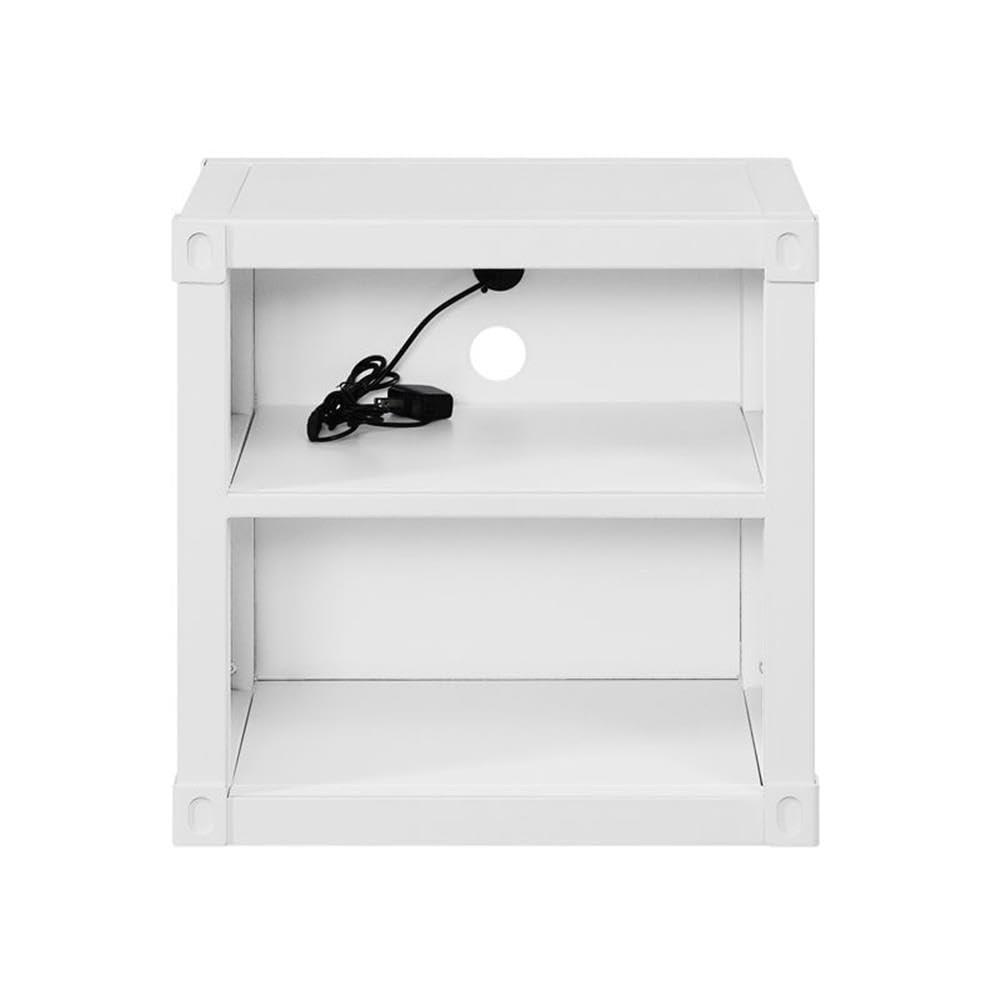 20" Cargo Nightstands White - Acme Furniture: Metal, Open Shelf, Kids' Room, No Assembly Required