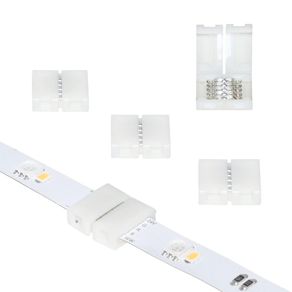 5 Pin RGB+W LED Strip Light Tape to Tape Splice Connectors, 5 Pack
