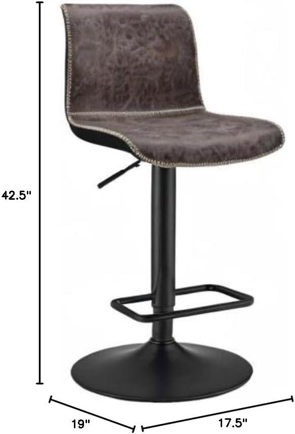 New Pacific Direct Jayden 31.5" PU Leather Bar Stool in Coffee/Brown (Set of 2)