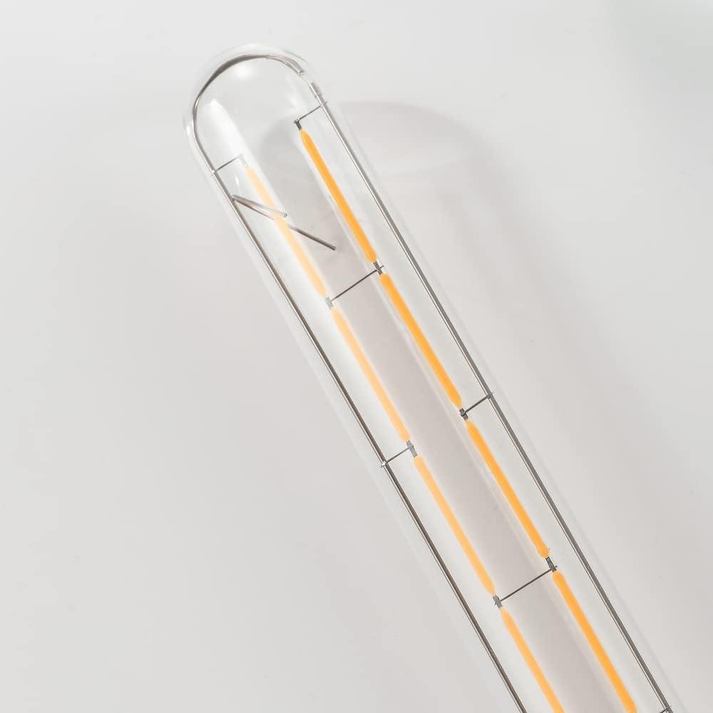 Leools T10 Led Long Bulbs 8W,E26 Dimmable Tubular Bulb,Equivalent 75 Watt, E26 Edison Style Vintage LED Filament Light Bulb,2700K Warm White,8.9in(225mm),4-Pack.