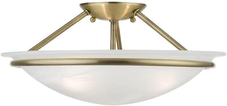 Livex Lighting - Newburgh - 3 Light Semi-Flush Mount In Transitional Style-7