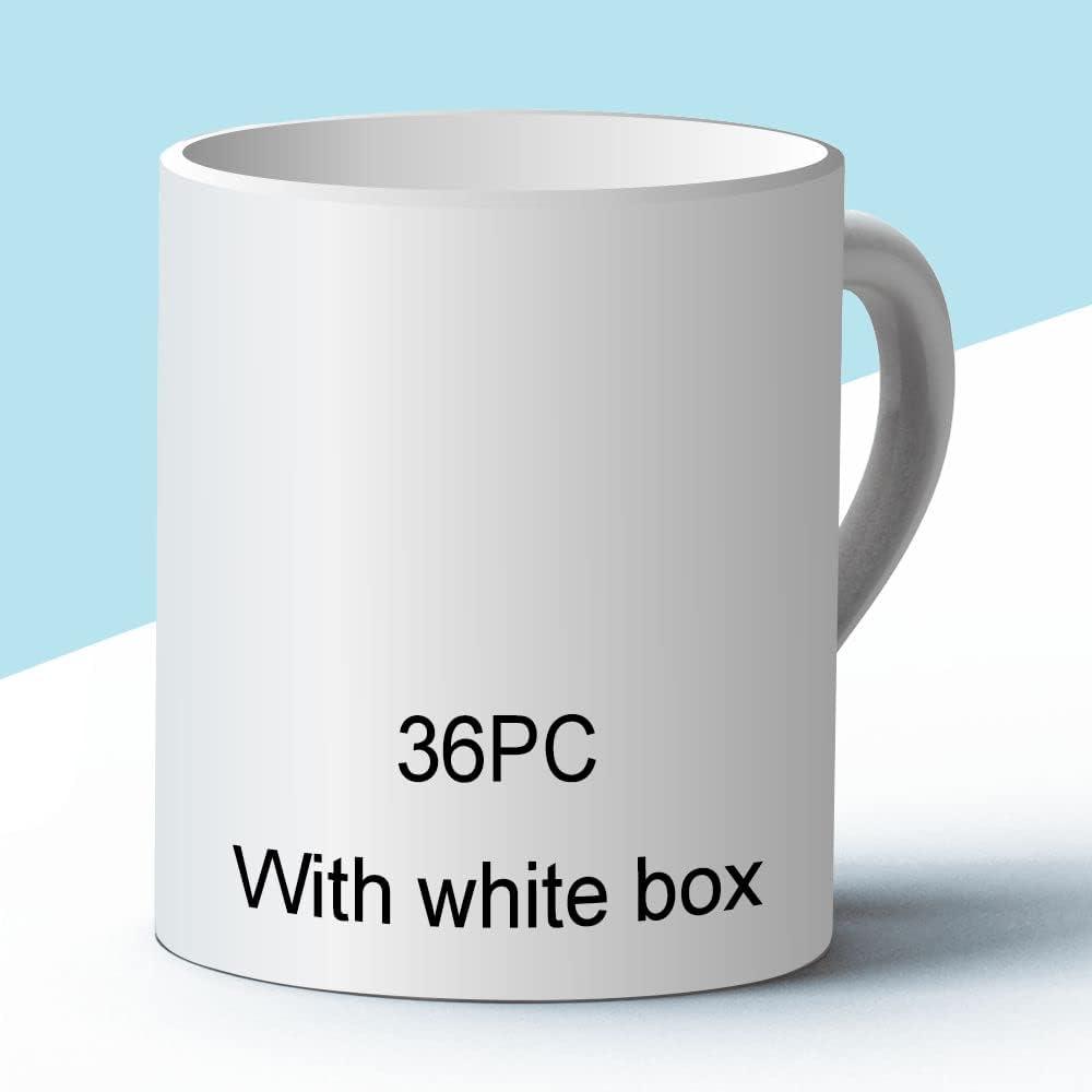 White Ceramic 11oz Sublimation Blank Coffee Mugs, 36-Pack