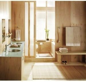 Moen Retreat Brushed Nickel Clear Towel Bar with Shelf Glass