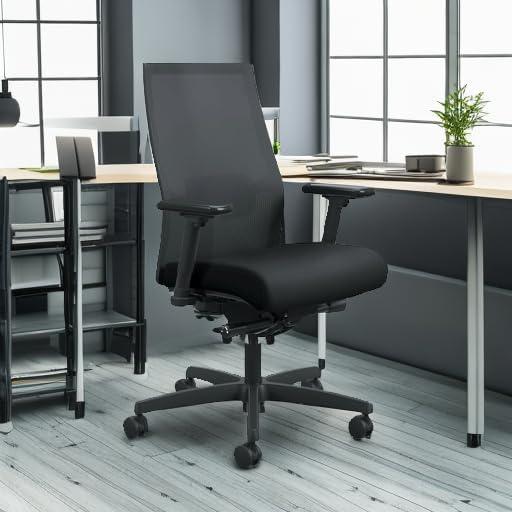 Black Mesh Ergonomic Task Chair with Adjustable Arms