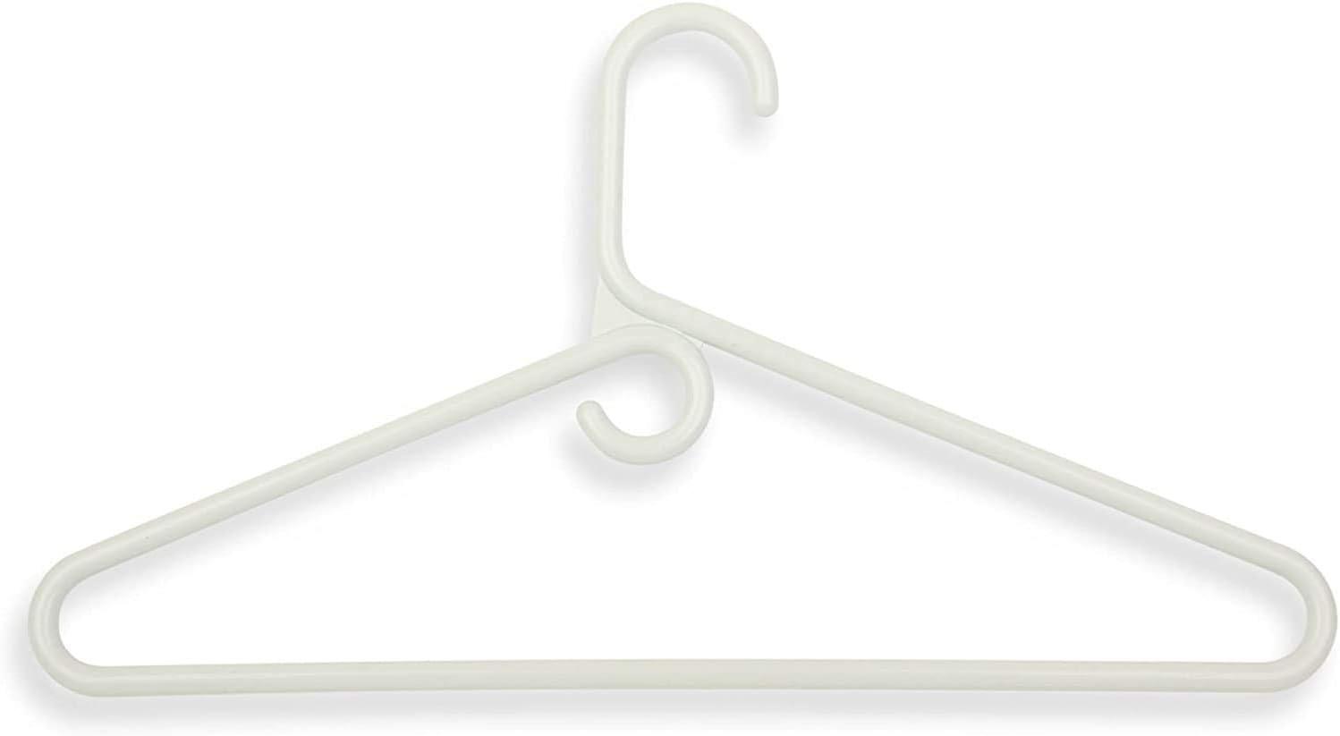 Heavy-Duty White Plastic Hangers with Accessory Hook, 3-Pack