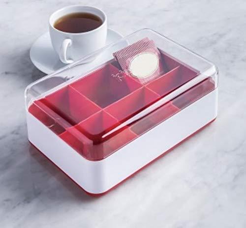 Joie MSC - Tea Storage Chest Box - 6 Compartments- Holds 60 Tea Bags ~ Assorted colors