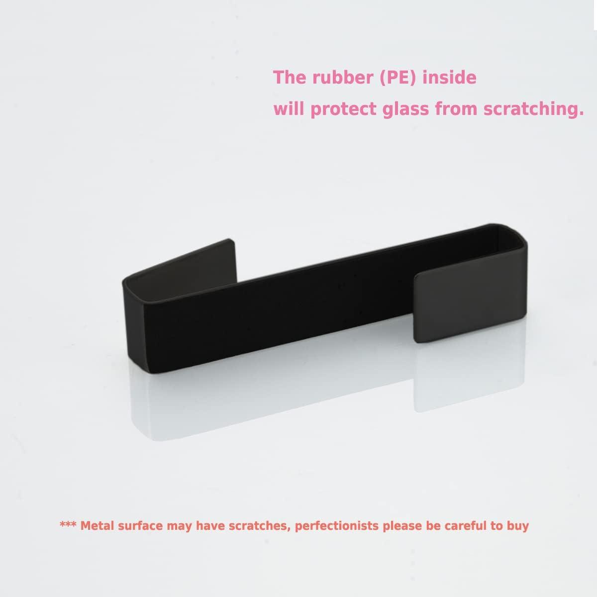Matte Black Stainless Steel Over Glass Door Hook Set