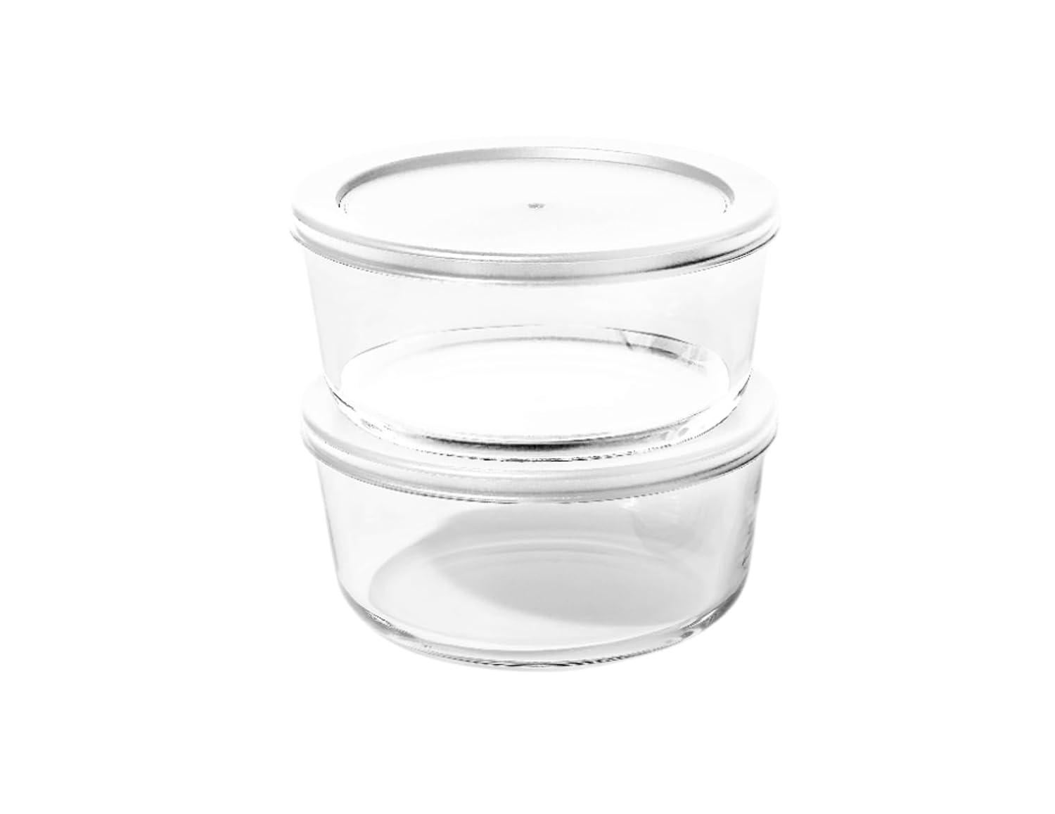 Dura Culina® 8pc 1 Cup Size Glass Food Round Storage Set - White
