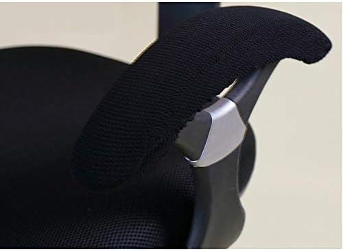 Isccdy Removable Washable Office Chair Armrest Slipcovers Covers Pads (Black)