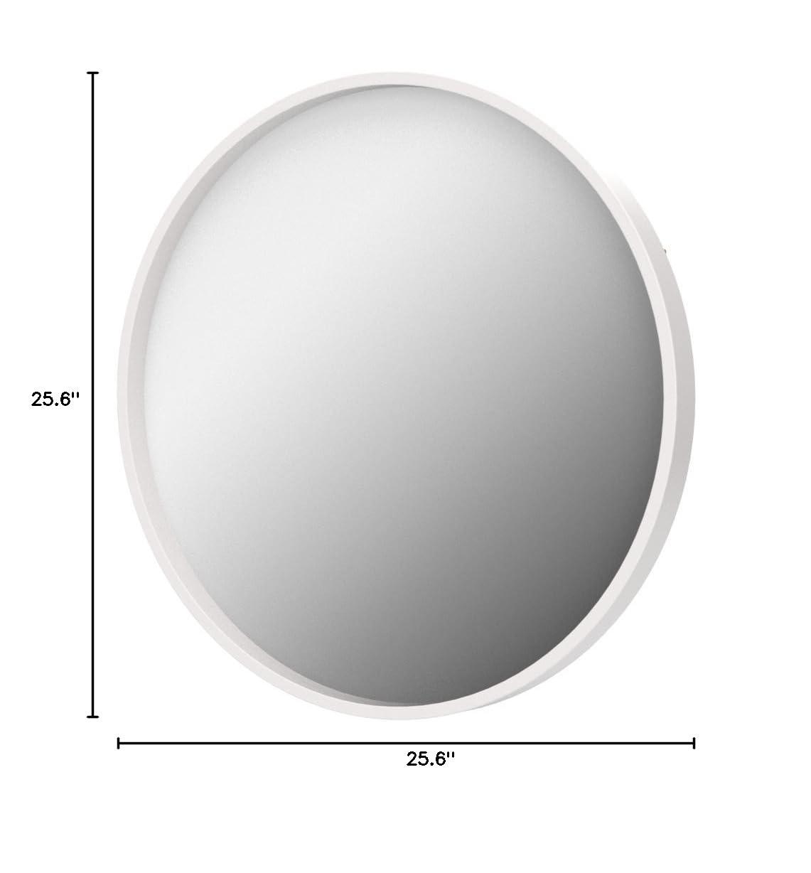 Kate and Laurel All Things Decor 26" x 26" Travis Round Wood Accent Wall Mirror White: Modern MDF Framed, No Assembly Required