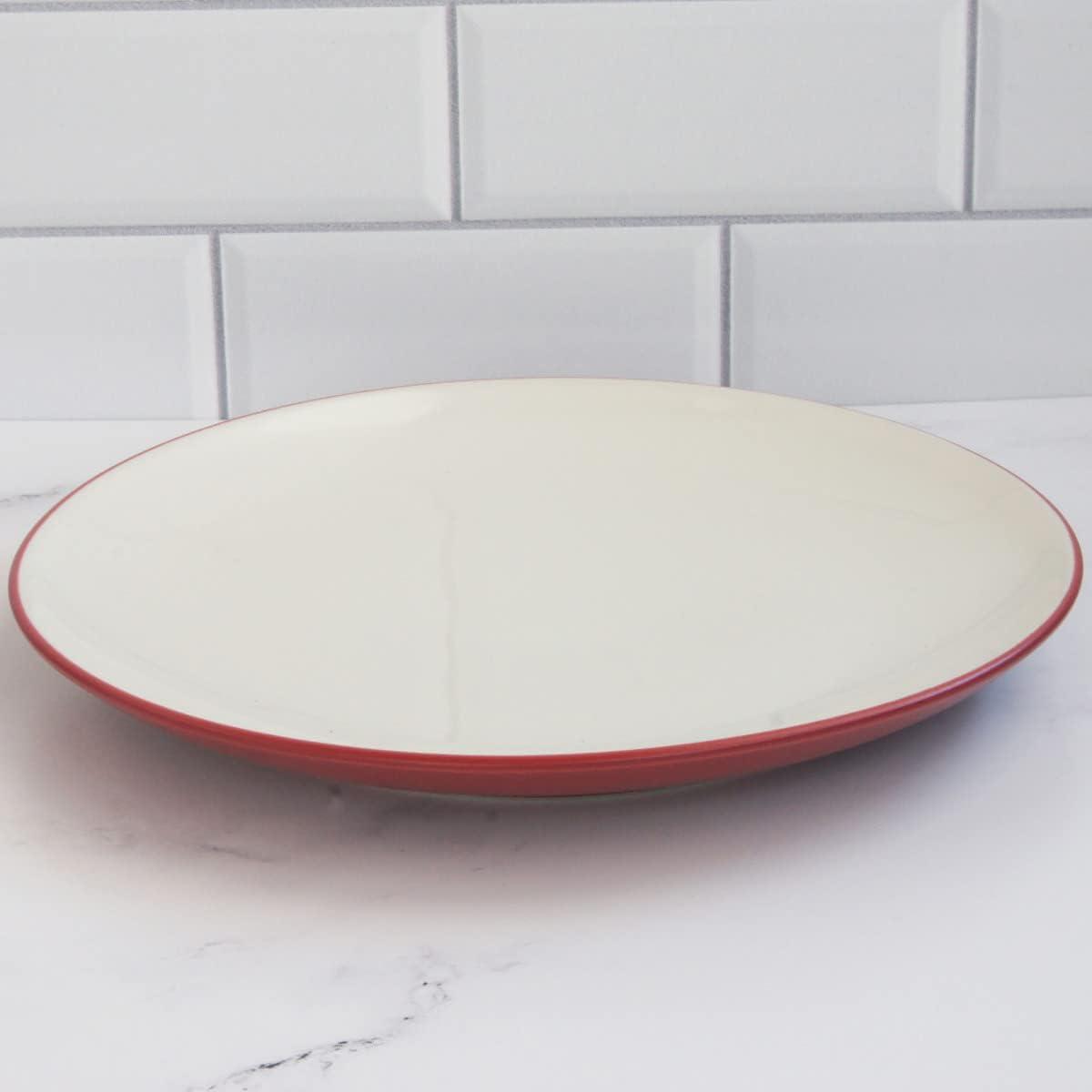 Raspberry Ceramic Coupe Salad Plates, Set of 4