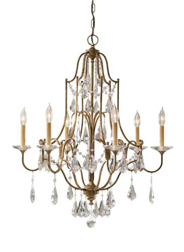 Feiss F2478/6OBZ Valentina Crystal Candle Chandelier Lighting, Bronze, 6-Light (29"Dia x 33"H) 360watts