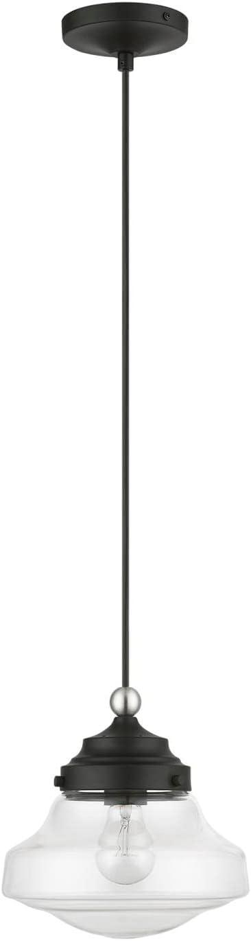 Livex Lighting Avondale 1 - Light Pendant in  Black/Brushed Nickel