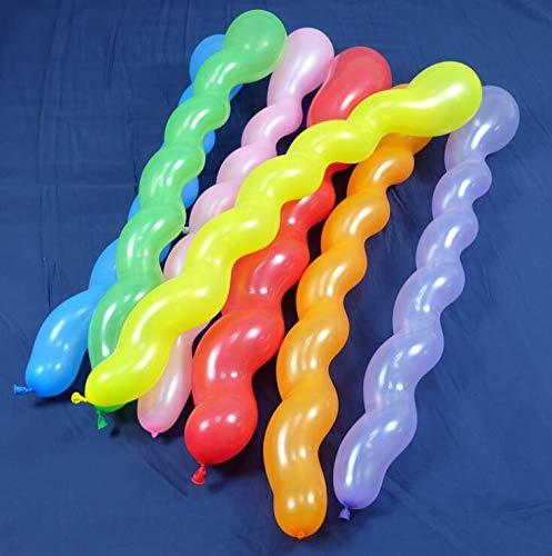 AnnoDeel 100Pcs 40inch Latex STF9 Spiral Balloons, Colorful Unique Twisted Latex Balloon for Birthday Wedding Festival Party Supply Decorations Random Color