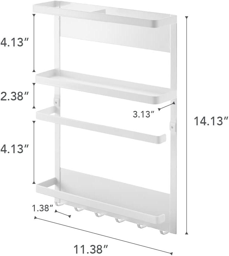 FridgeMate Magnetic White Steel Kitchen Organizer Rack