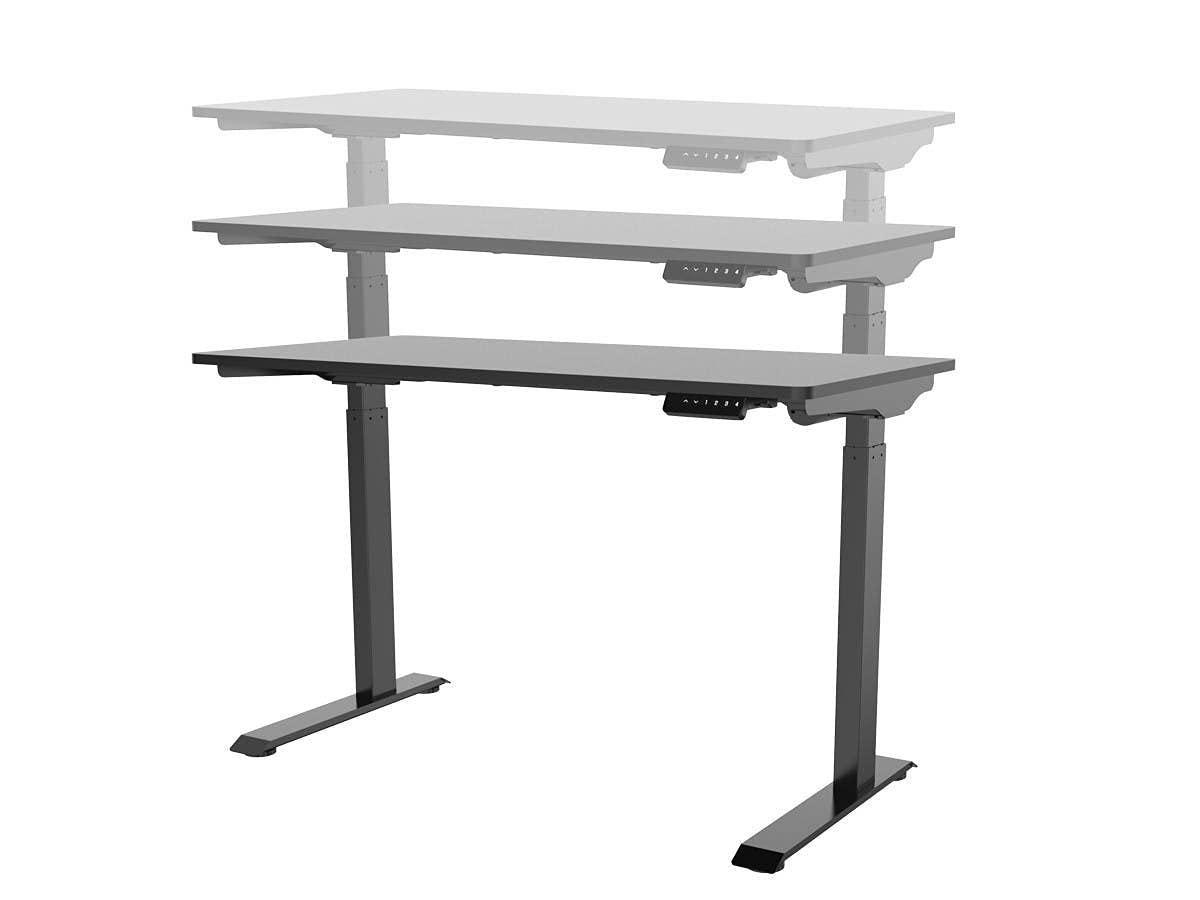 Monoprice WFH Single Motor Height Adjustable Sit-Stand Desk Table with 4 foot Top, Black, Laptop Computer Workstation - Workstream Collection